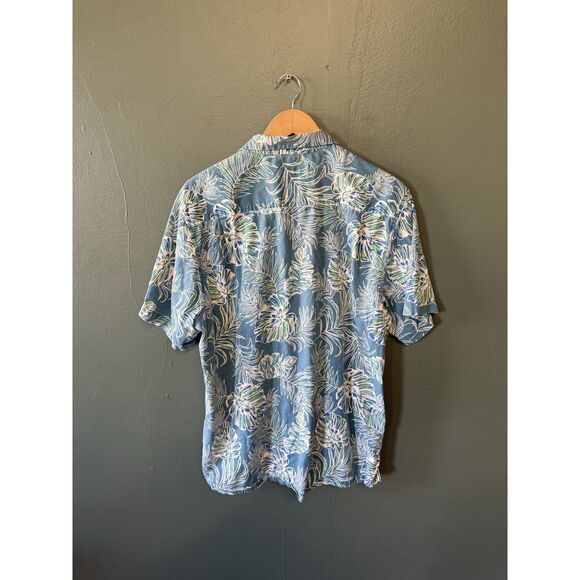 Tommy Bahama Mens Blue Short Sleeve Floral Pattern Button Up Shirt Size Large - Picture 2 of 3